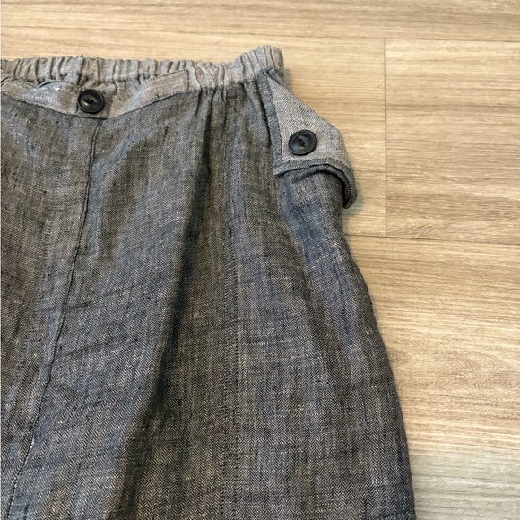 Flax by Jeanne Engelhart Gray Herringbone linen floor length Skirt small - Picture 3 of 7